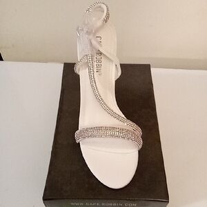 Cape Robbin Silver and White Strappy Heels